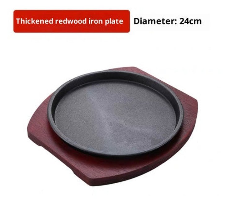 Cast Iron Teppanyaki Grill Pan for Outdoor Barbecue, Round Commercial Cooking