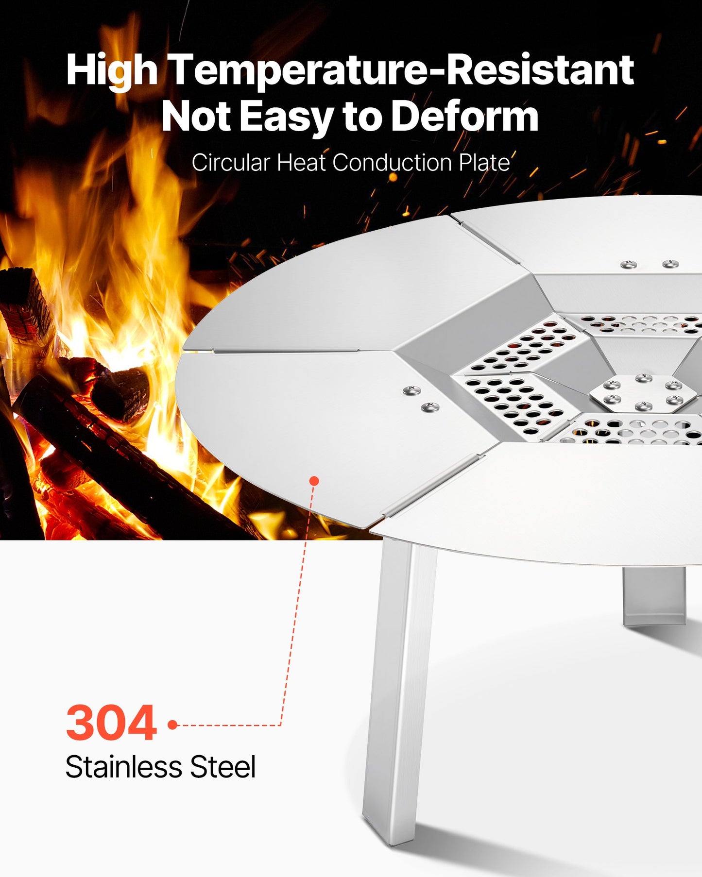 Stainless Steel Fire Pit Heat Deflector for Yukon Bonfire - 20 Inch
