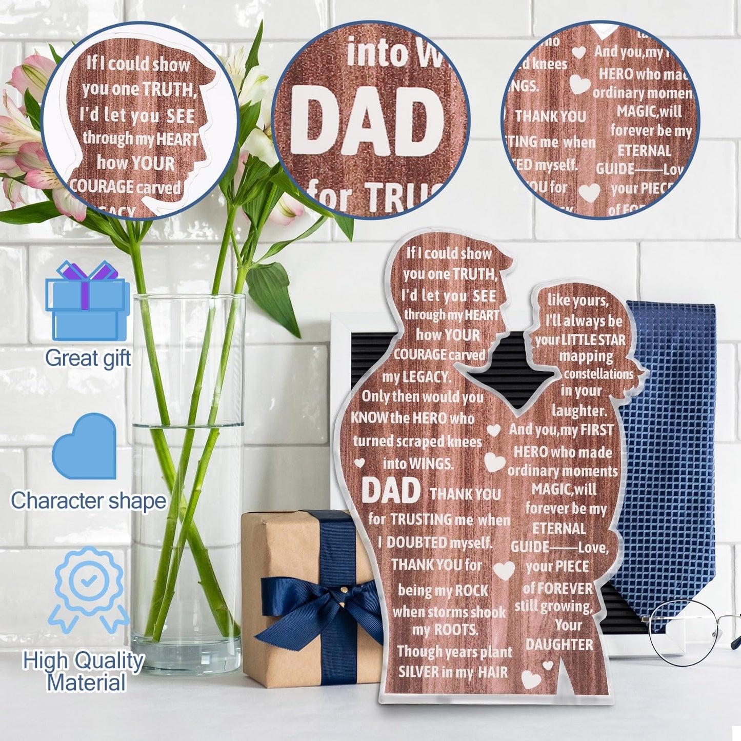 Heartfelt Acrylic Plaque for Dad - Father's Day Gift