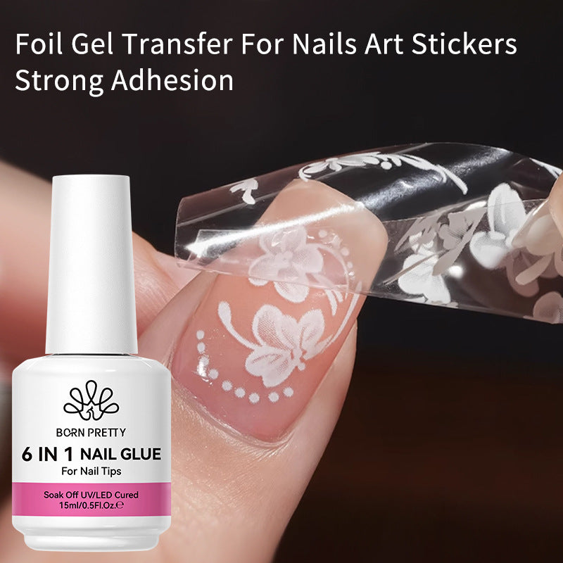 Six-in-One Gel Nail Polish Kit with Extension Function - Long-Lasting UV/LED Topcoat & Base Coat