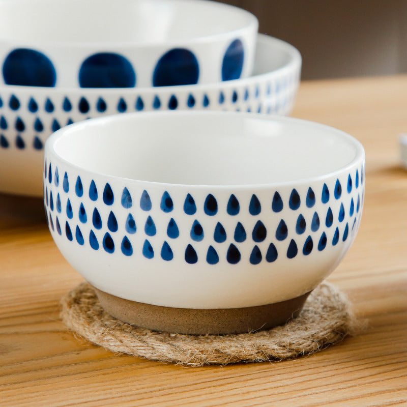 Hand-Painted Ceramic Soup Bowl 4-Inch Set of Creative Dinnerware for Home & Restaurant
