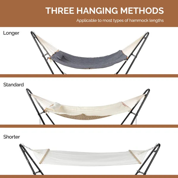 Double-Barrel Hammock Stand Only, Heavy Duty Iron Frame For All