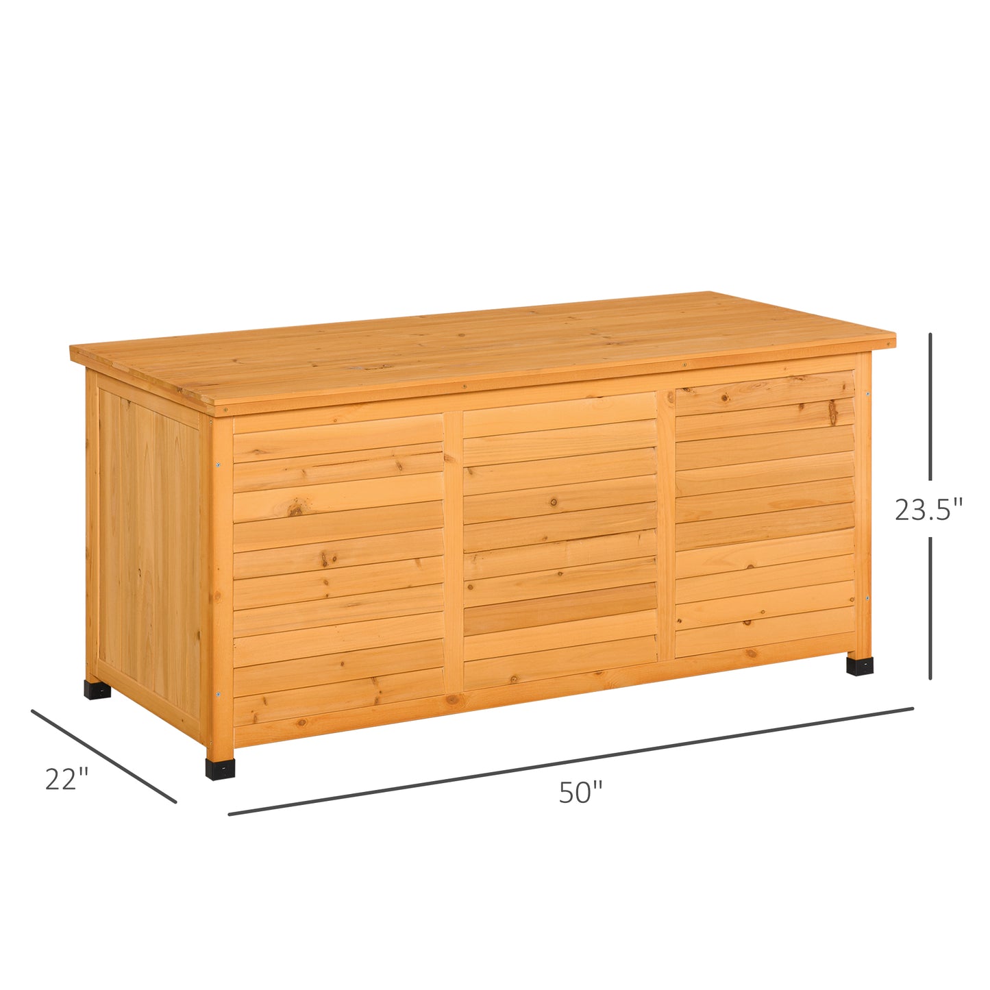 75 Gallon Wooden Deck Storage Box - Outdoor Weatherproof Tool Chest in Yellow