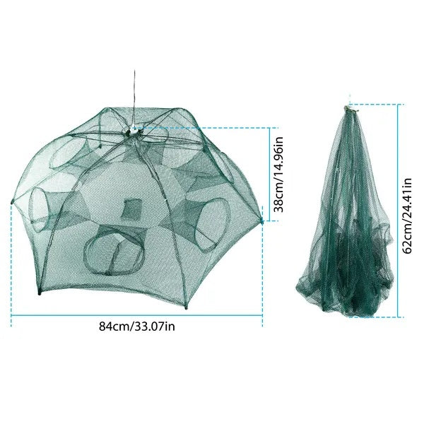 Portable Folding Fishing Trap Net - Easy to Use Bait Trap