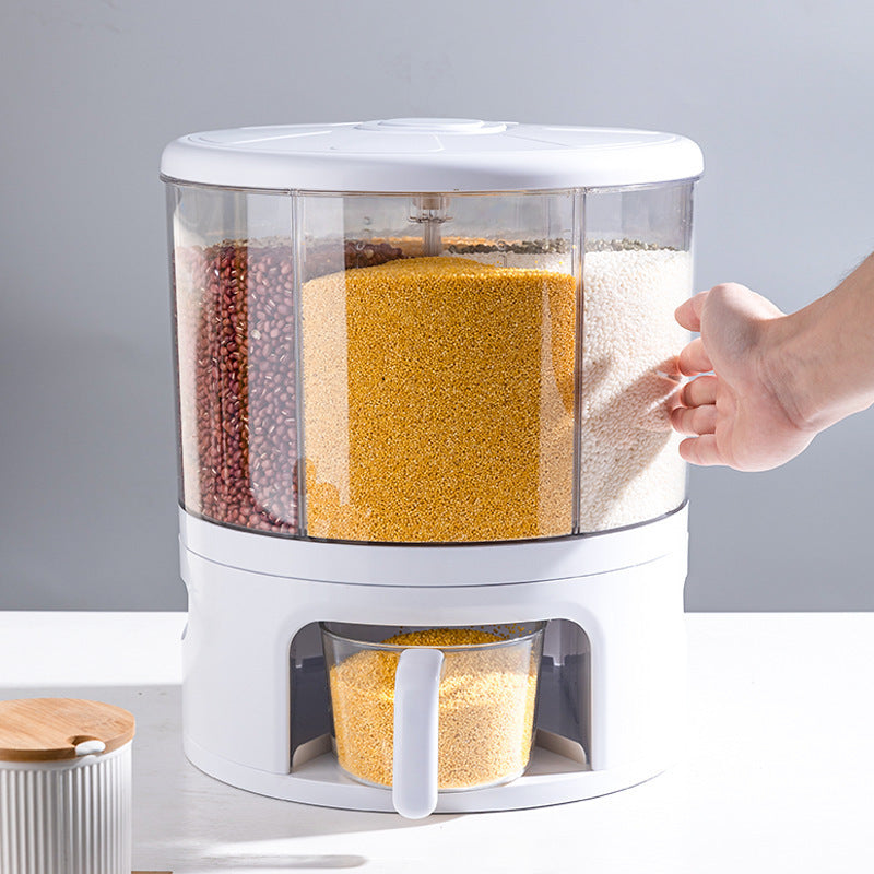 Multi-Compartment Food Storage Box for Grains Airtight Moisture-Proof