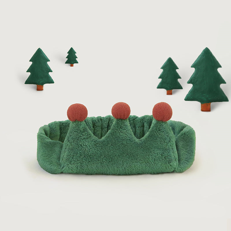 Green Plush Face Wash Headband for Hair & Skincare - Nocturnal Giant Ball