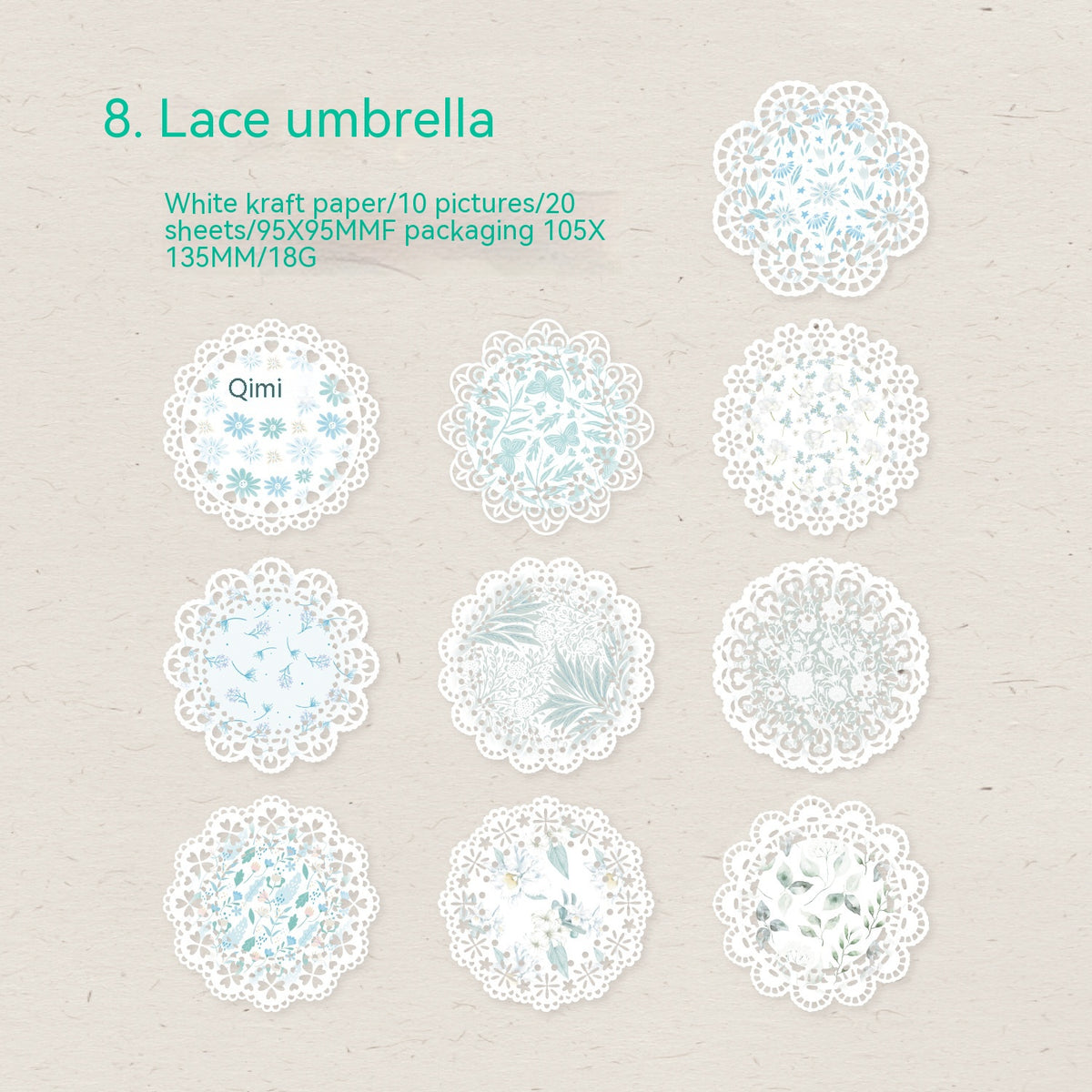 Elegant Paper Sticker Set with Lace Material for Crafts and Decorations - Melody Series