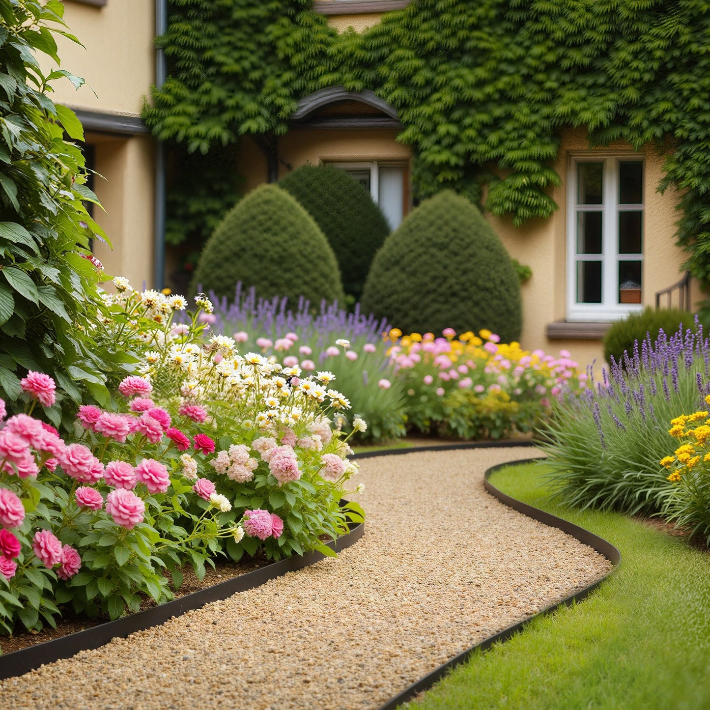 20ft Plastic Garden Edging Border - No Dig Flexible Lawn & Flower Bed Fence