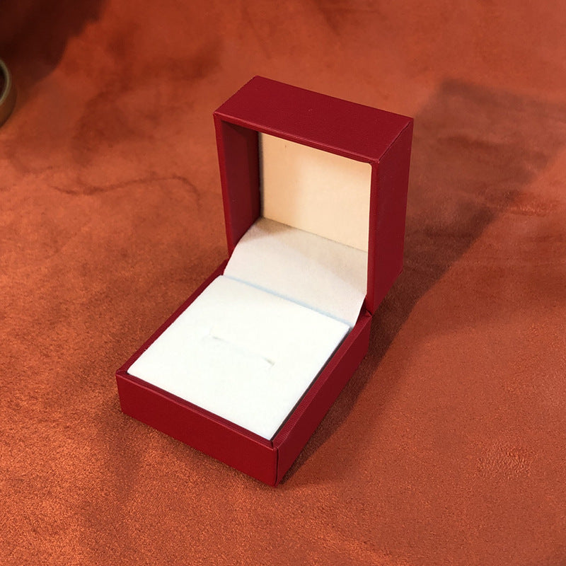 Red Faux Leather Jewelry Box with Multiple Variants - Compact Storage Organizer