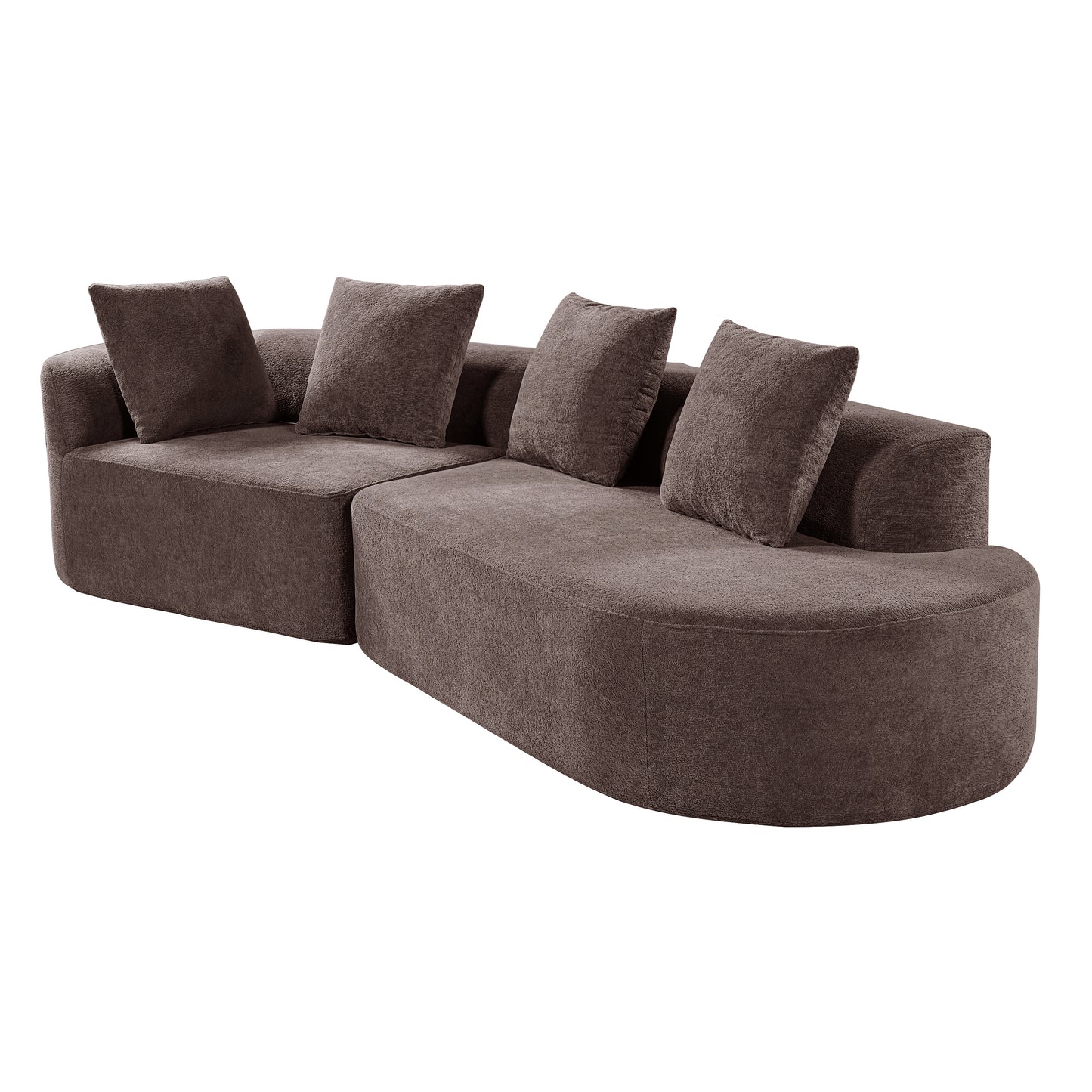116 Modern Curved Sectional Sofa With High-Density Fully Compressed