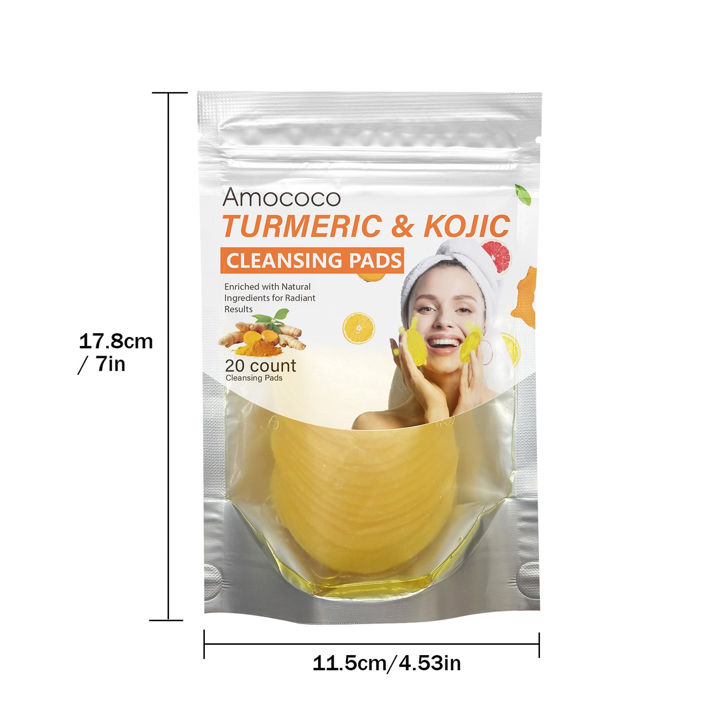 Turmeric & Kojic Acid Brightening Cleansing Pads - 20 Count