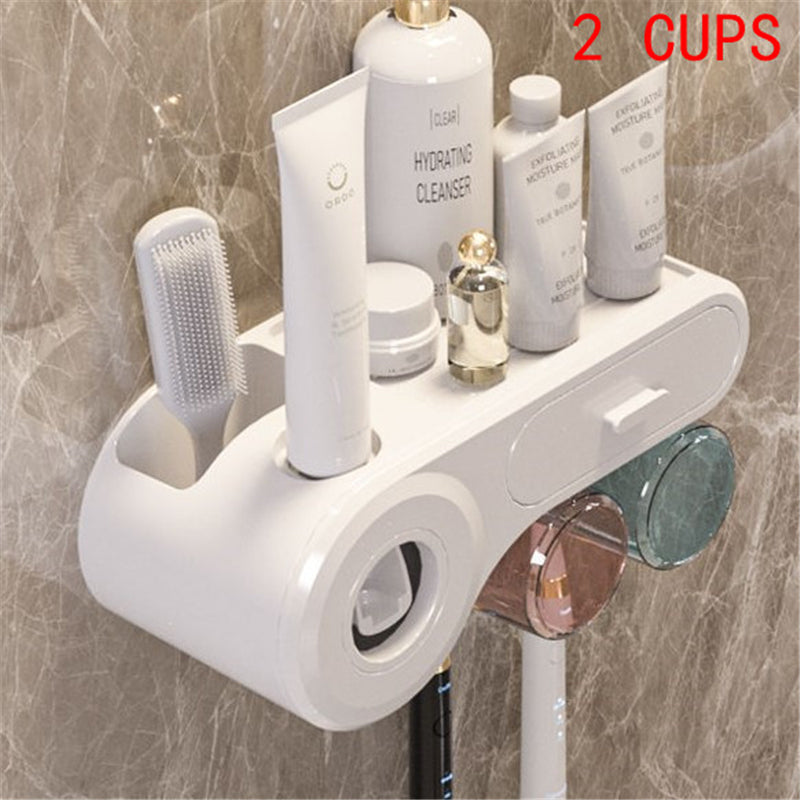 Automatic Toothpaste Dispenser Wall Mount for Bathroom - Squeeze & Storage