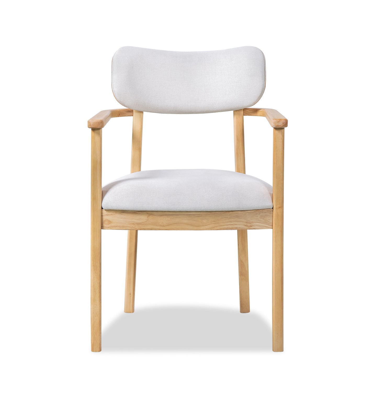 Upholstered Dining Chairs Set of 2 - Natural Rubber Wood