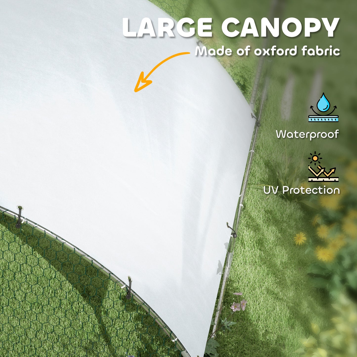 Large Metal Chicken Coop with Waterproof Cover for Outdoor Yard 9.2x31.2x6.5 ft