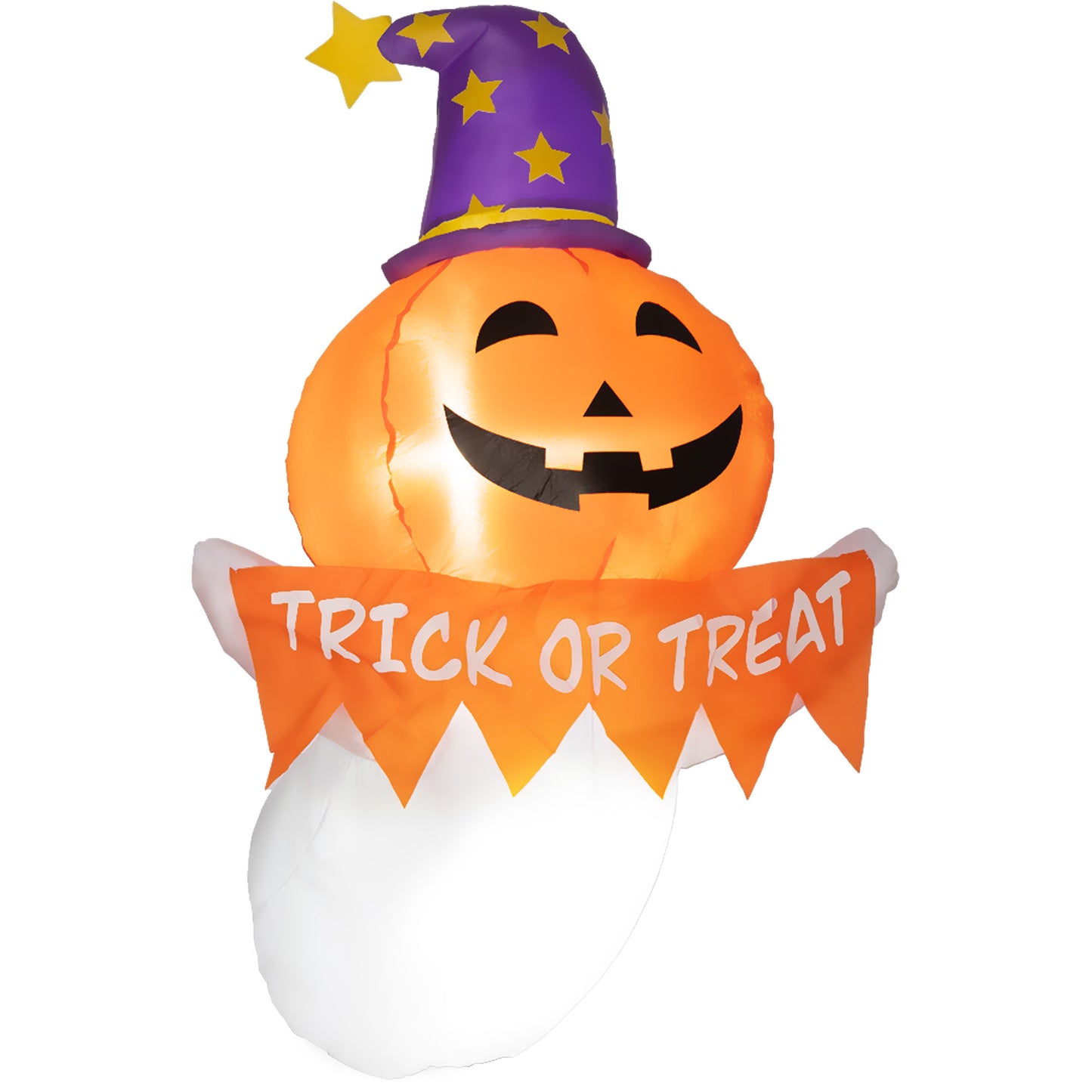 Inflatable Halloween Ghost Window Sticker with LED Lights - Orange