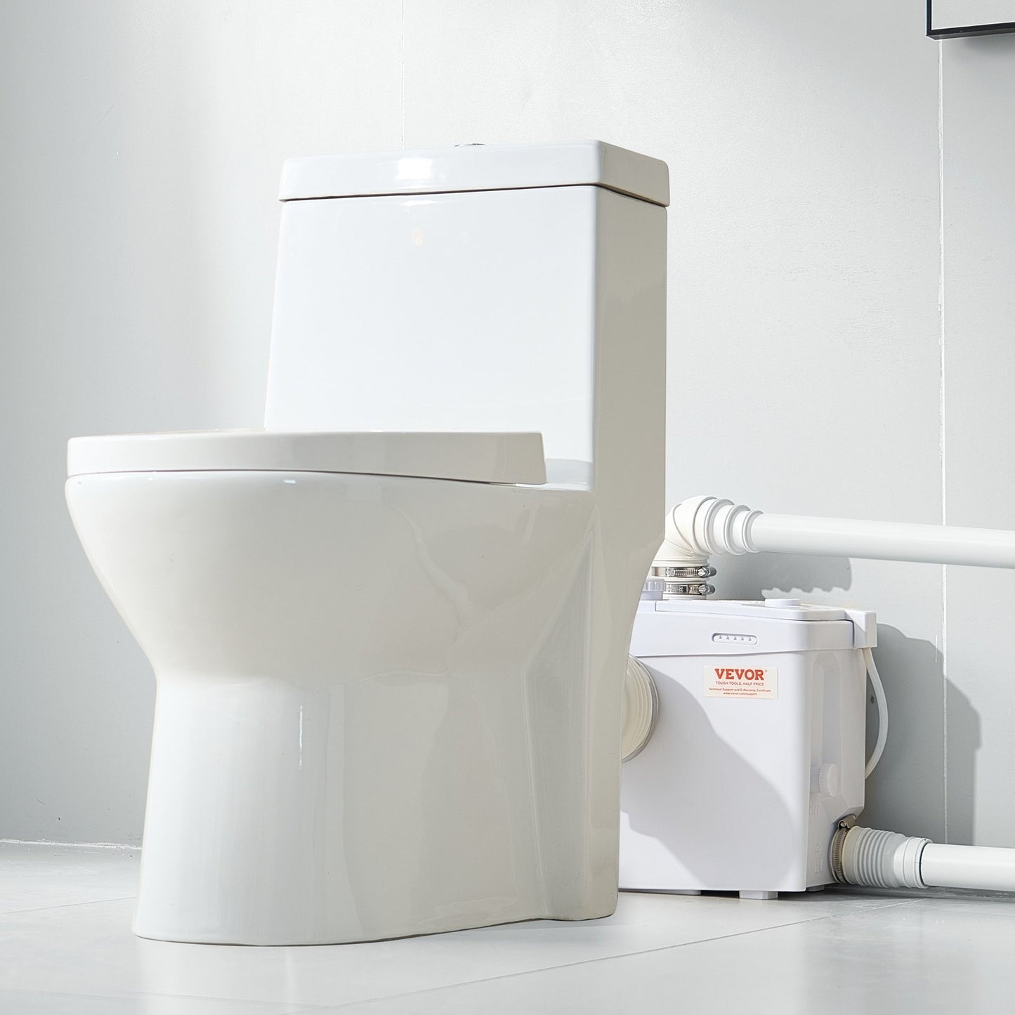 1200W Macerator Pump for Toilet, Sink & Basement Waste Removal - White