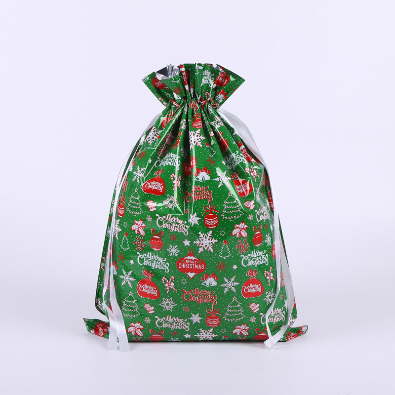 Festive Aluminum Foil Gift Bags for Christmas & New Year Party Packaging