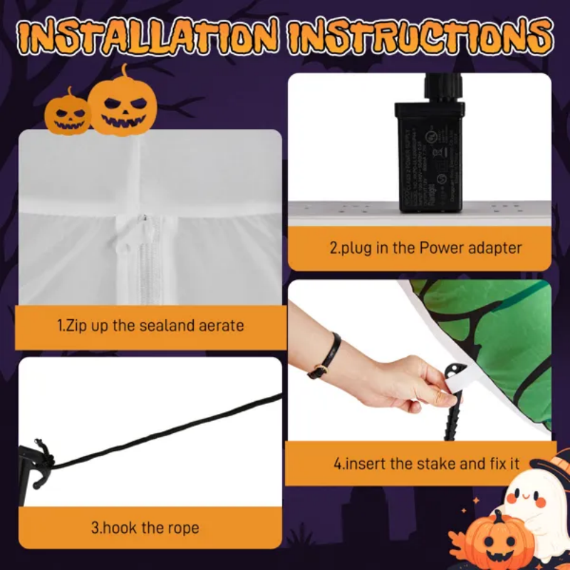 3FT Light-Up Green Eyeballs Halloween Inflatables - 2 Pack