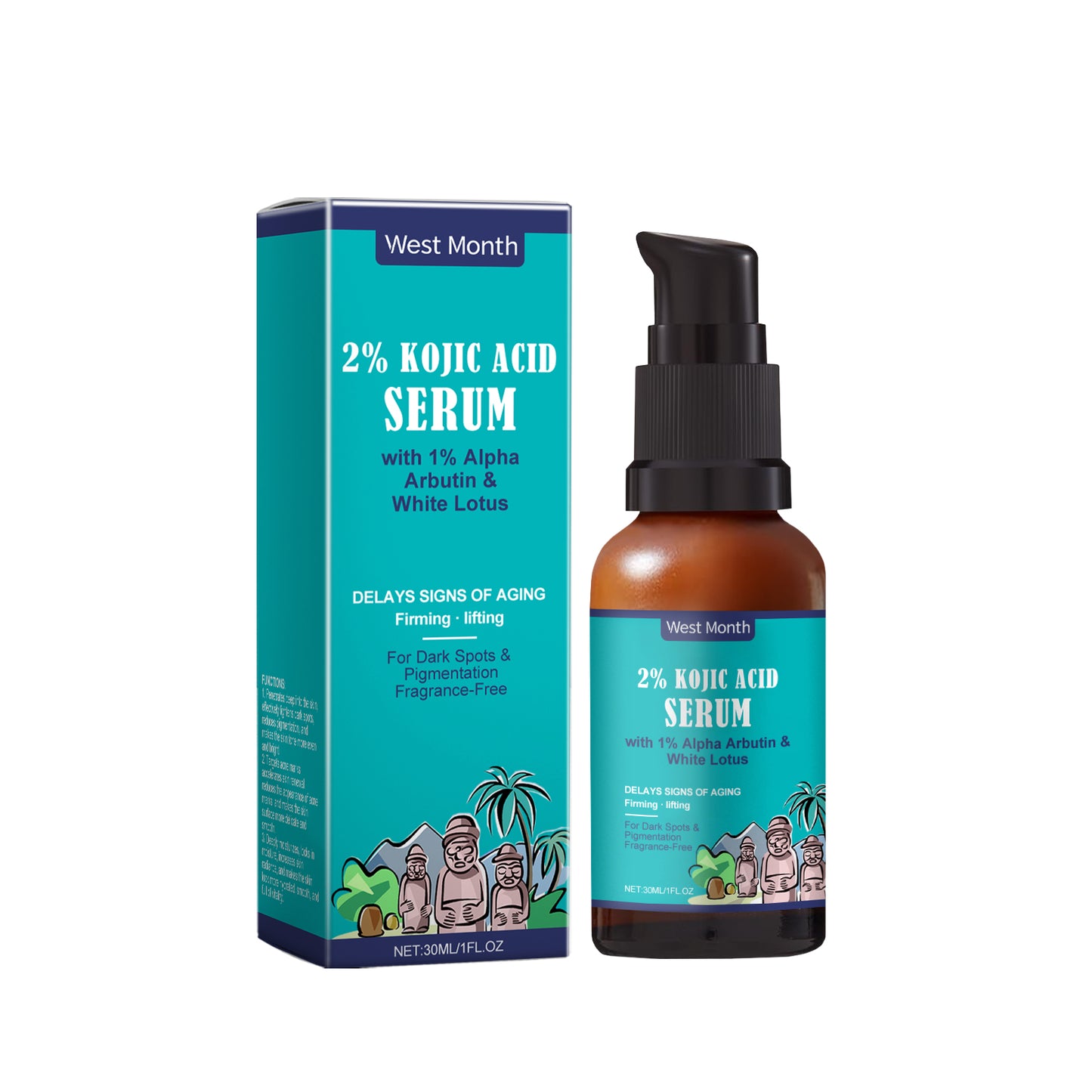 Kojic Acid Facial Serum - Moisturizing & Brightening Skin Care Essence 30ml