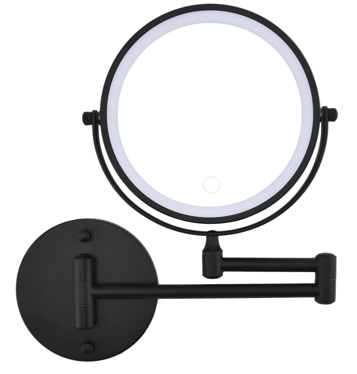 Rechargeable Wall Mounted Makeup Mirror with Lights - Black
