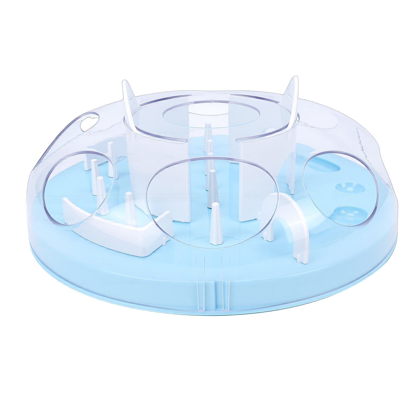 Interactive Cat Puzzle Feeder Food Dispenser Enrichment Toy for Pets - Blue