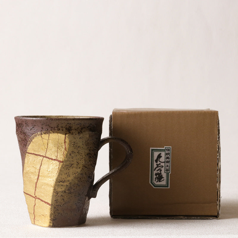 Gold Foil Coffee Mug - Ceramic Water Cup with Multiple Styles