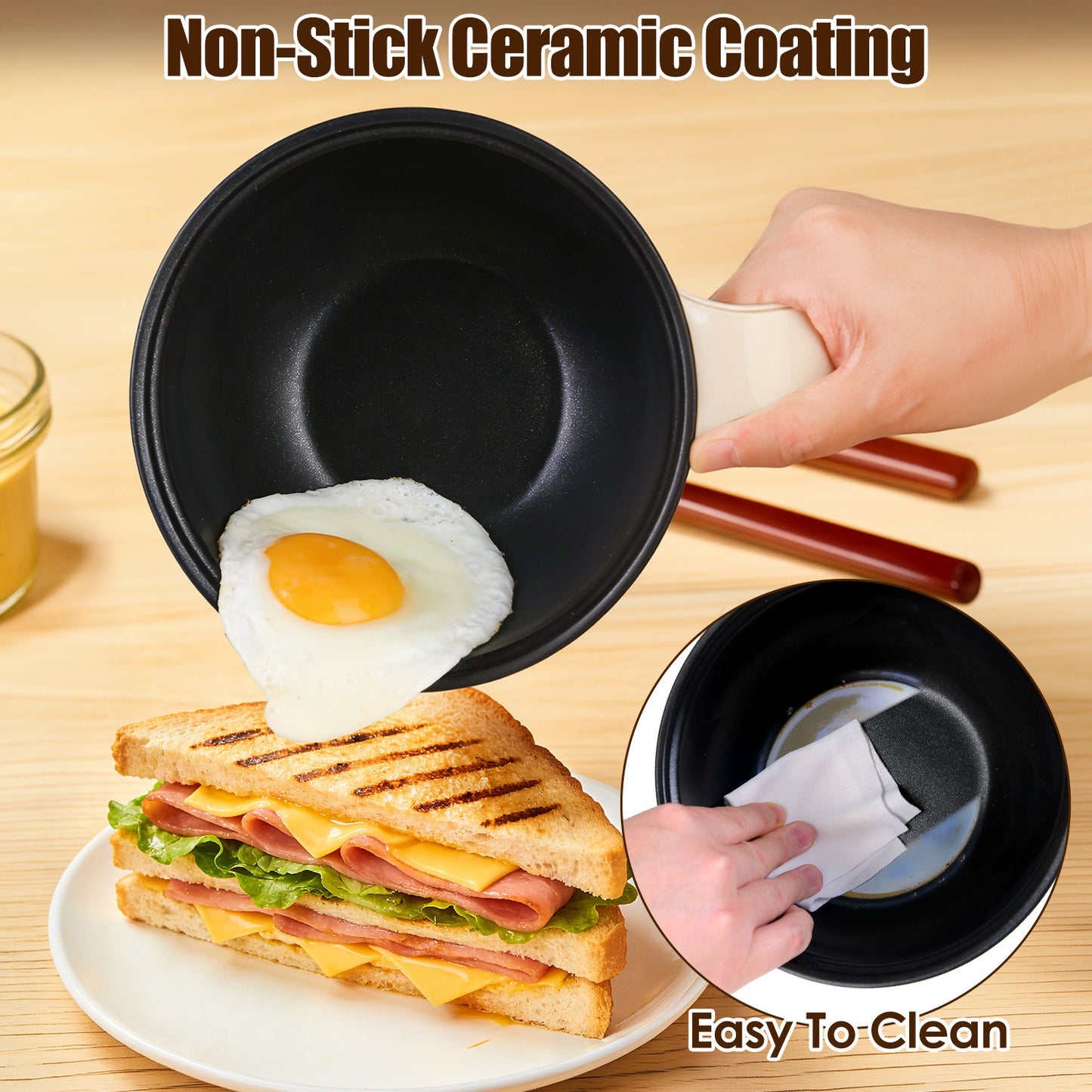 1.8L Portable Electric Hot Pot with Steamer - Dual Power