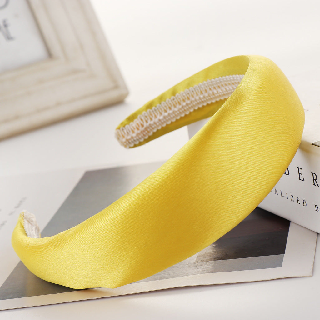 Satin Sponge Headband with Wide Edge