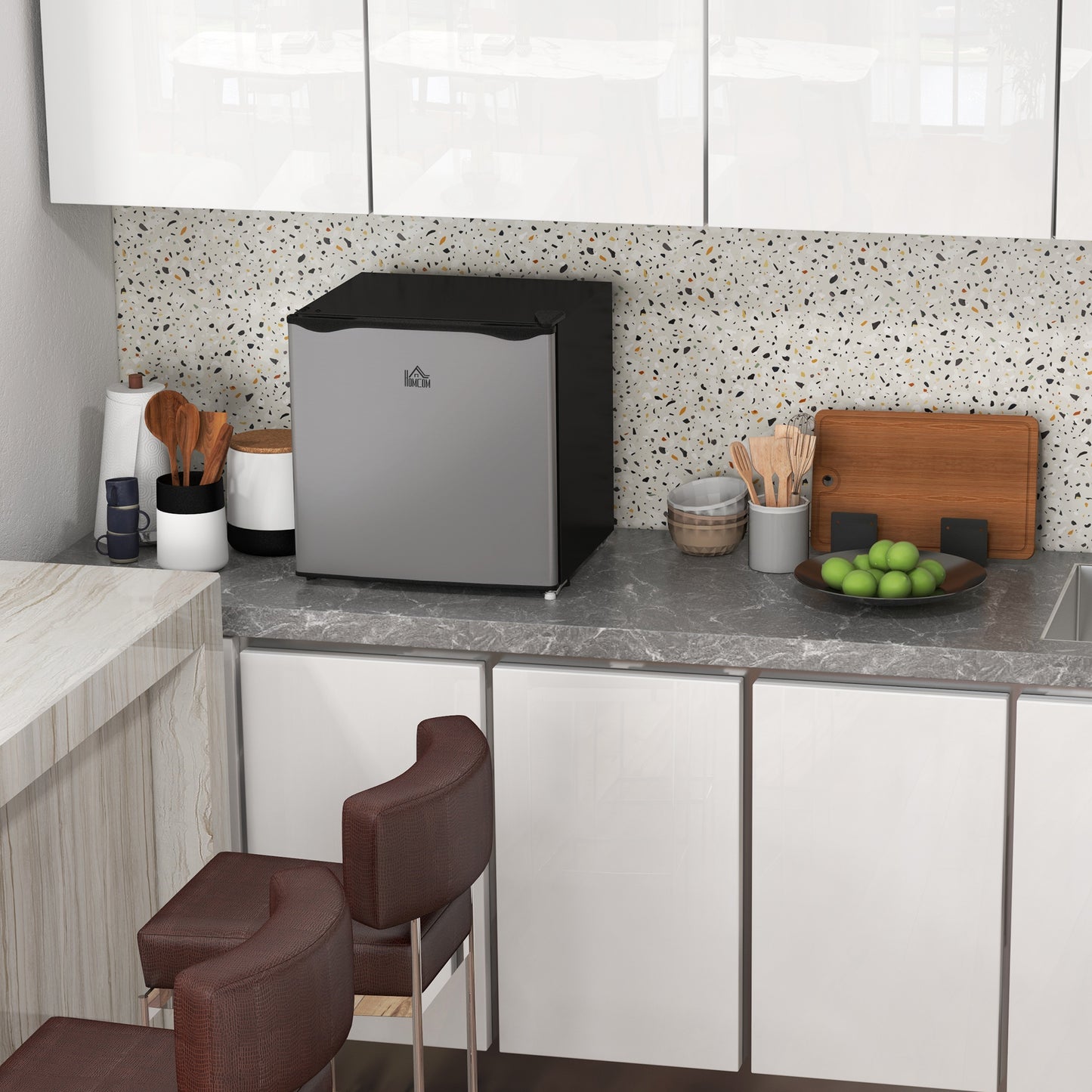 1.1 Cu.Ft Compact Countertop Freezer - Silver, Removable Shelves, Energy Efficient