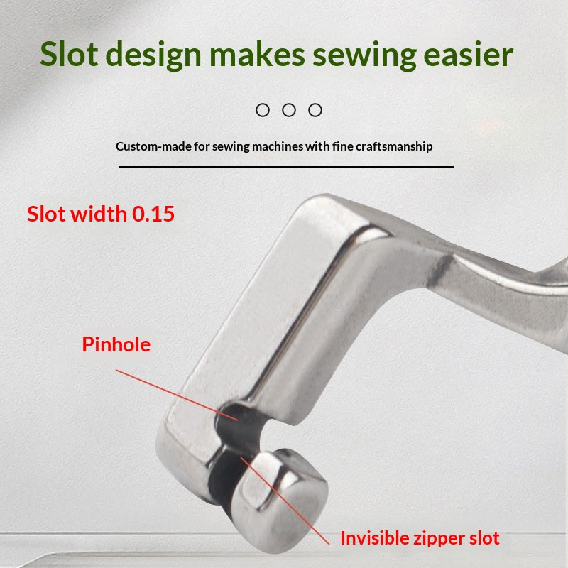 Industrial Sewing Machine Zipper Presser Foot for Invisible Zipper Installation