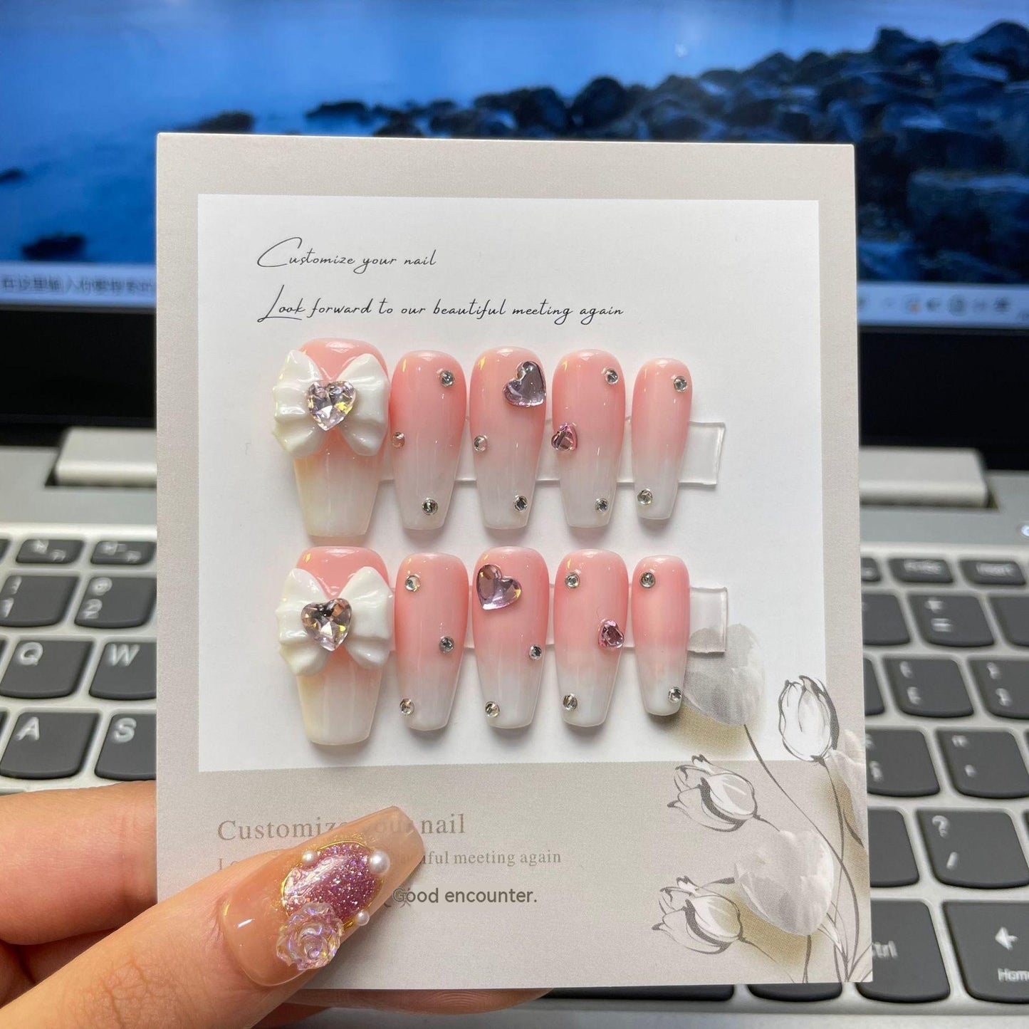 Light Therapy Nail Art Stickers Set for Manicure & Pedicure - Handmade Design