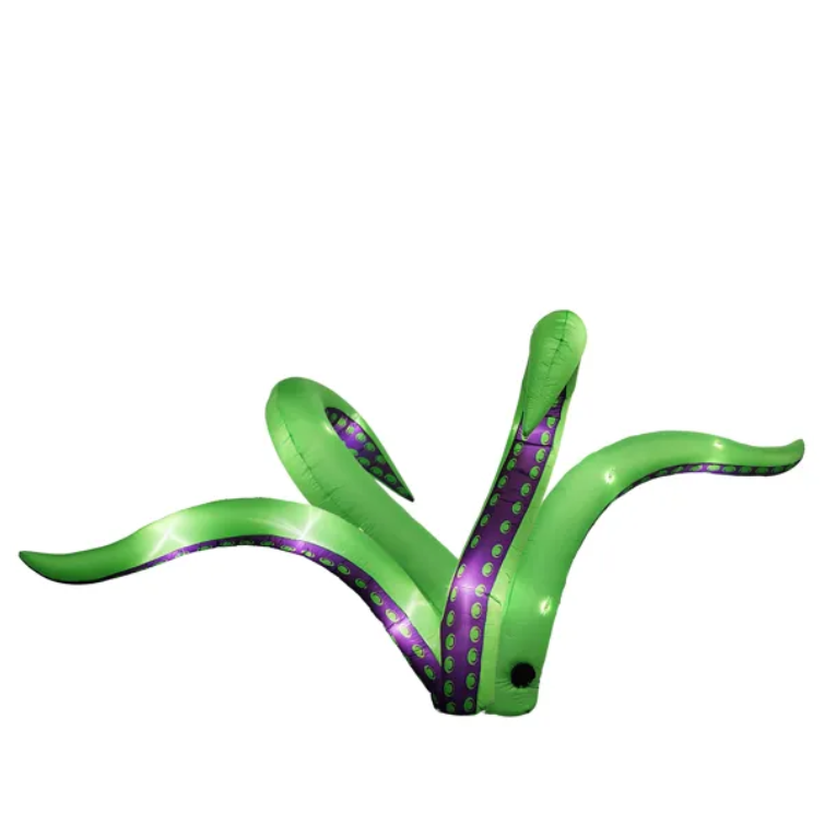 2-Pack Inflatable Octopus Tentacles with LED Lights - 6.9FT Outdoor Halloween Decorations