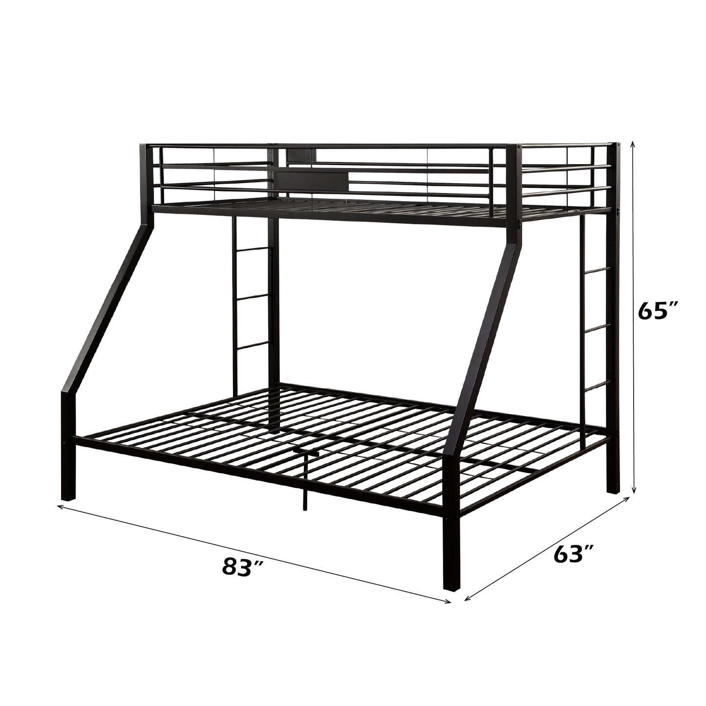 Limbra Sandy Black Finish Twin XL/Queen Bunk Bed - Metal Frame