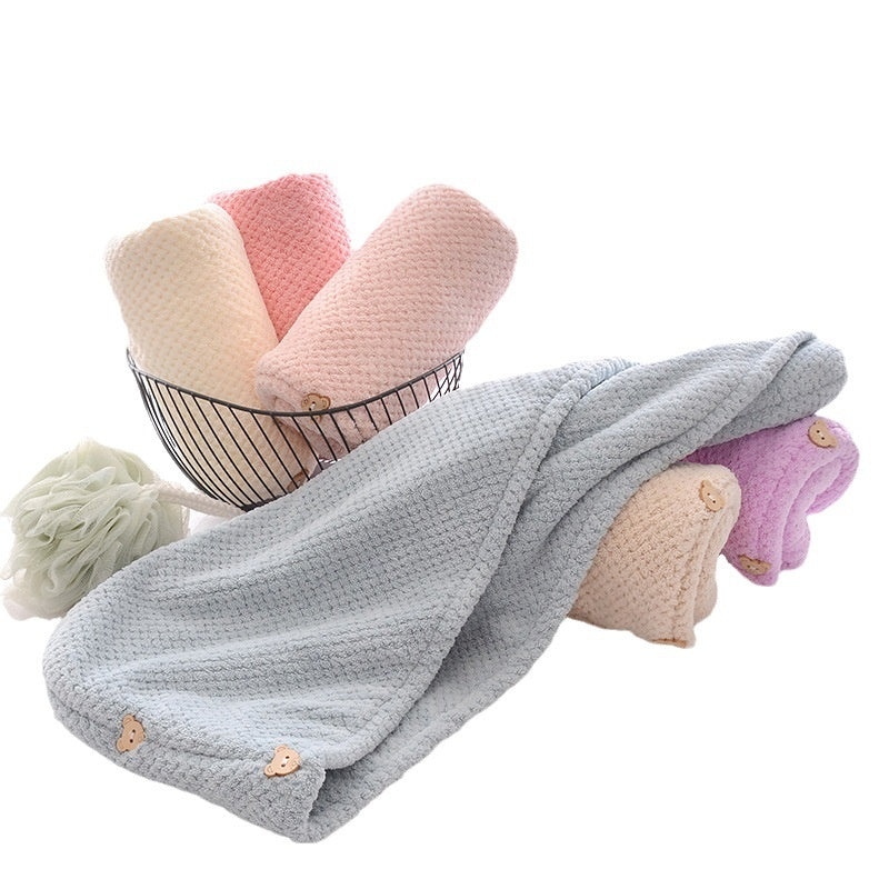 Coral Fleece Quick-Drying Hair Towel Cap Bath Hair Drying Wrap