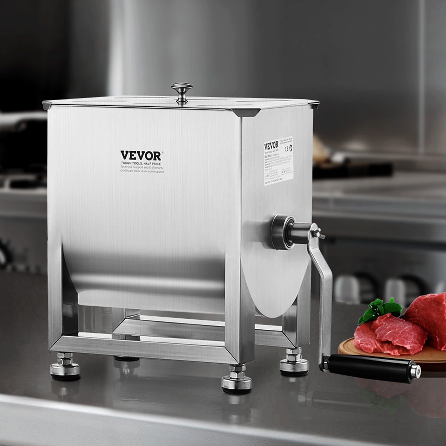 15L Manual Meat Mixer with Fixed Tank - Ideal for Sausage Making