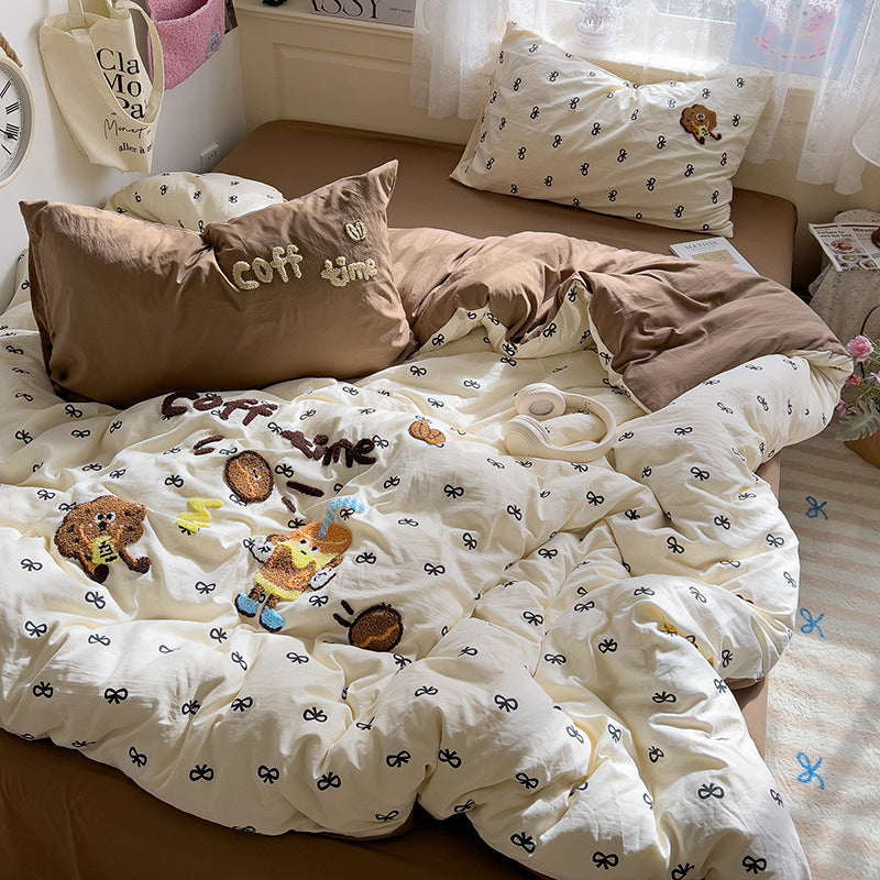 Skin-Friendly Cotton Quilt Bedding Set - 4 Pieces, Multiple Sizes & Patterns