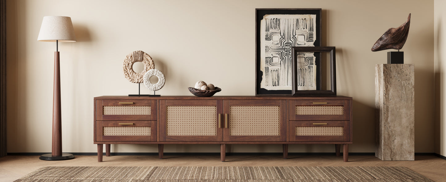 78 Inch TV Stand for 85 Inch TVs - Modern Media Console with 4 Drawers