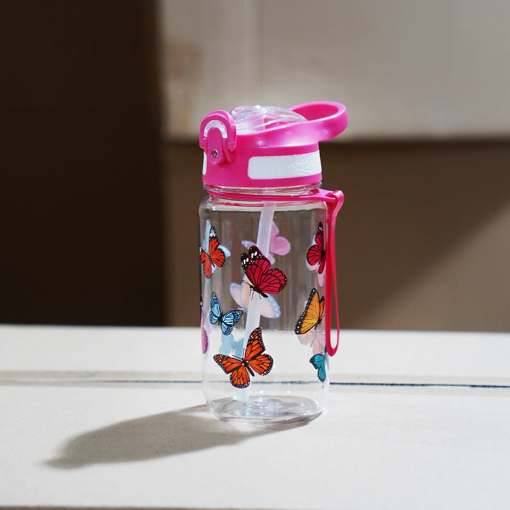 600ml Portable Cartoon Handle Drink Cup - Kids Travel Water Bottle