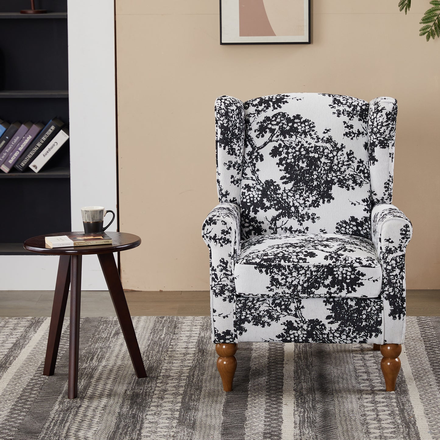 Coffee Table & Armchair Set,Vintage Luxury Style,a High-back Reading