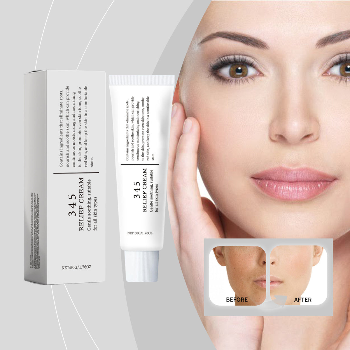 Moisturizing Face Cream with Hyaluronic Acid & Aloe 50g - Soothing Skin Care