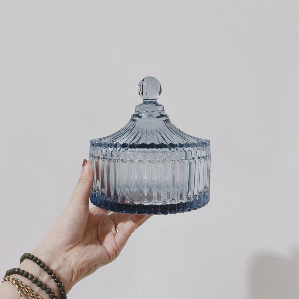 Retro Glass Storage Jar for Sugar, Cotton Swabs & Kitchen Organization