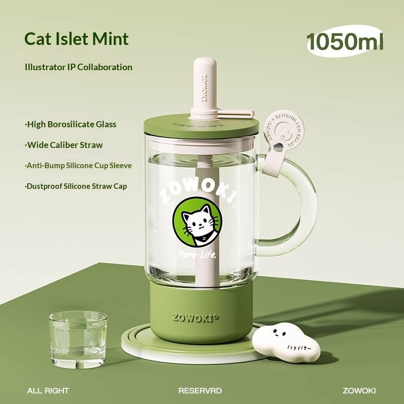Large-Capacity Heat-Resistant Glass Cup for Office & Home Use