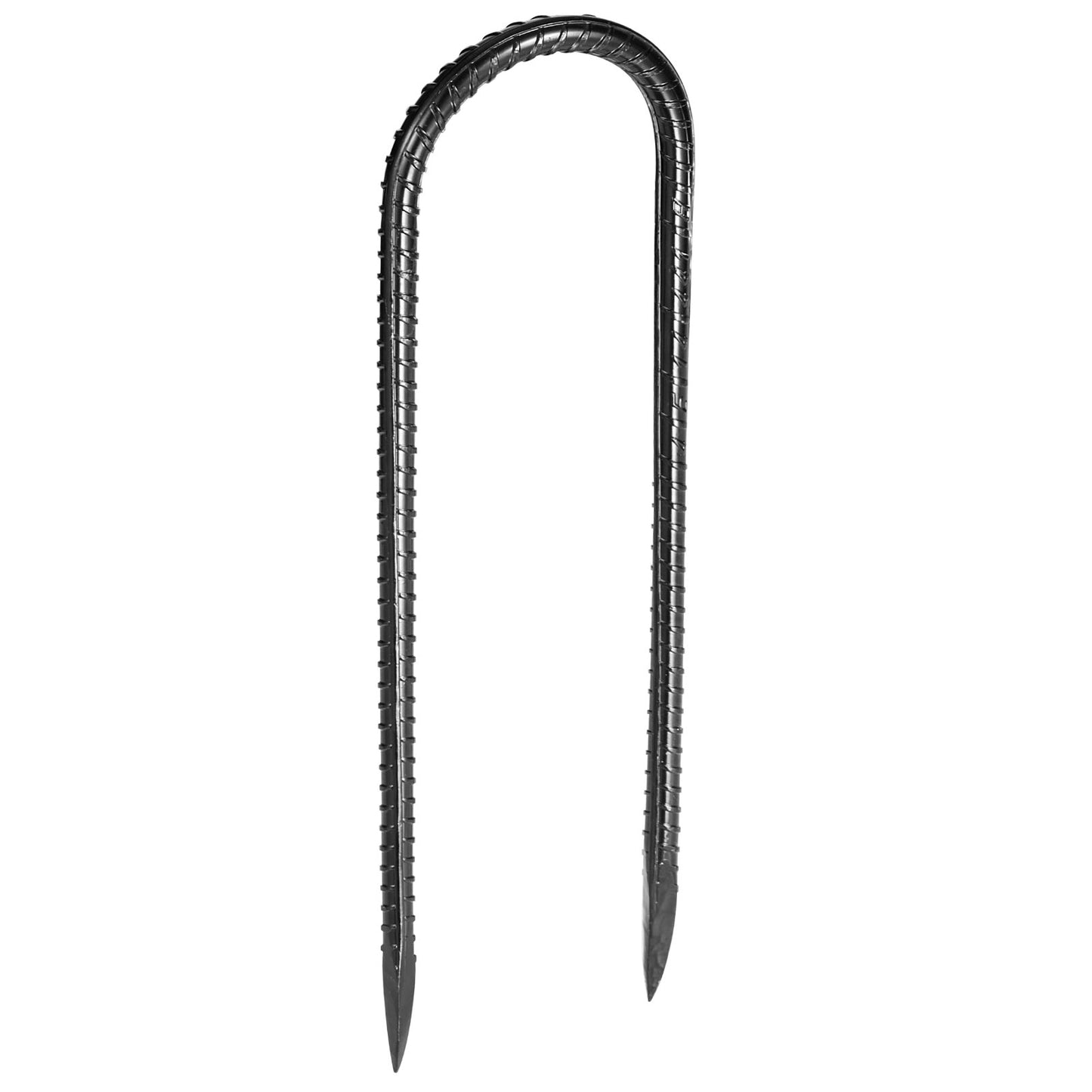 10-Inch Galvanized Steel Rebar Stakes 12 Pack Heavy Duty U-Shaped Ground Anchors