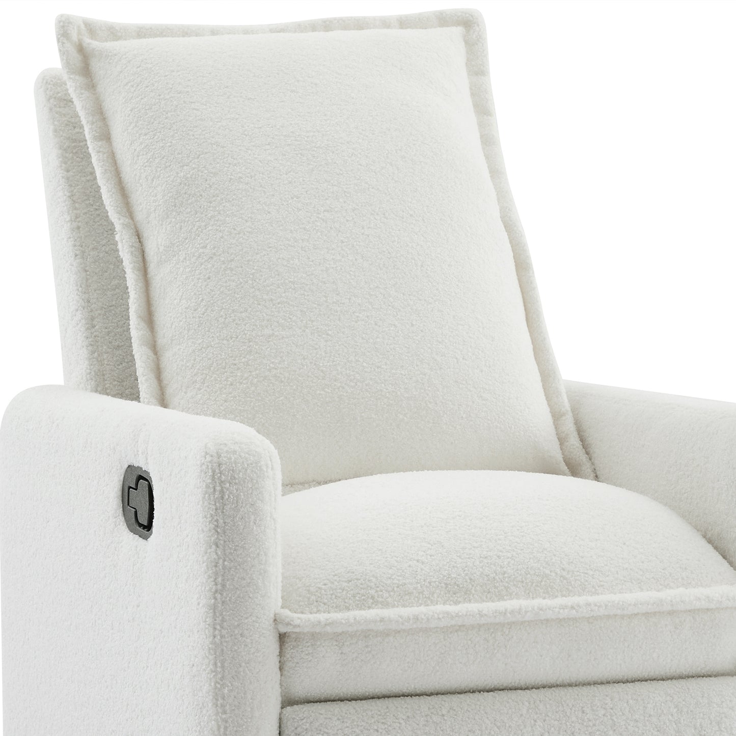Swivel Rocker Recliner Chair - Teddy Fleece in White