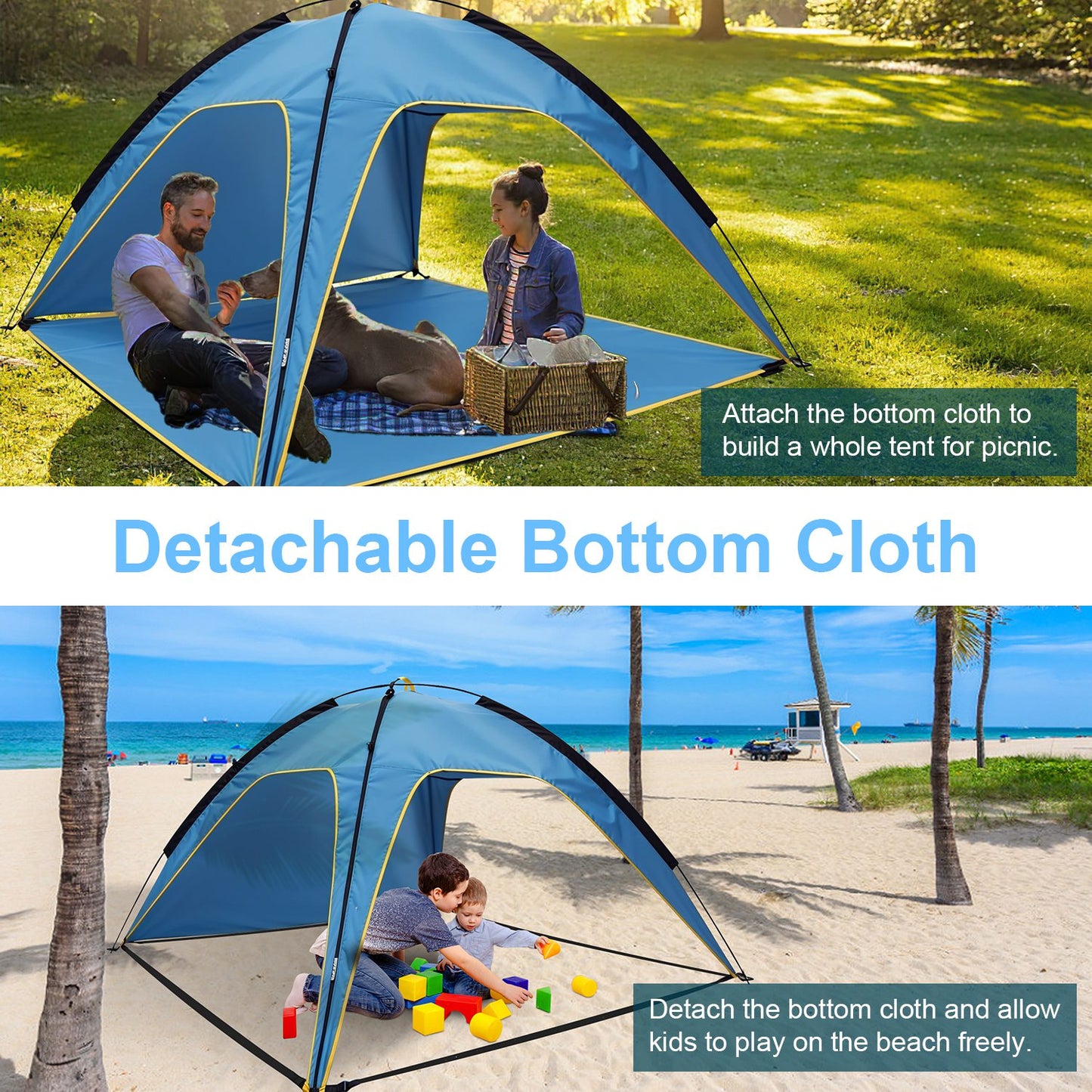 4-6 Person Beach Tent Canopy - Waterproof with Carry Bag