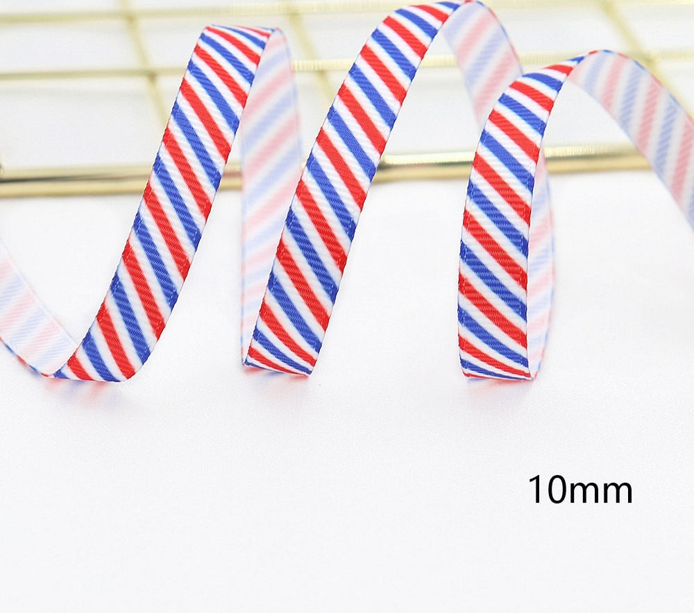 Stars and Stripes Ribbon Dovetail Bowknot Hair Accessory - Multiple Colors & Lengths