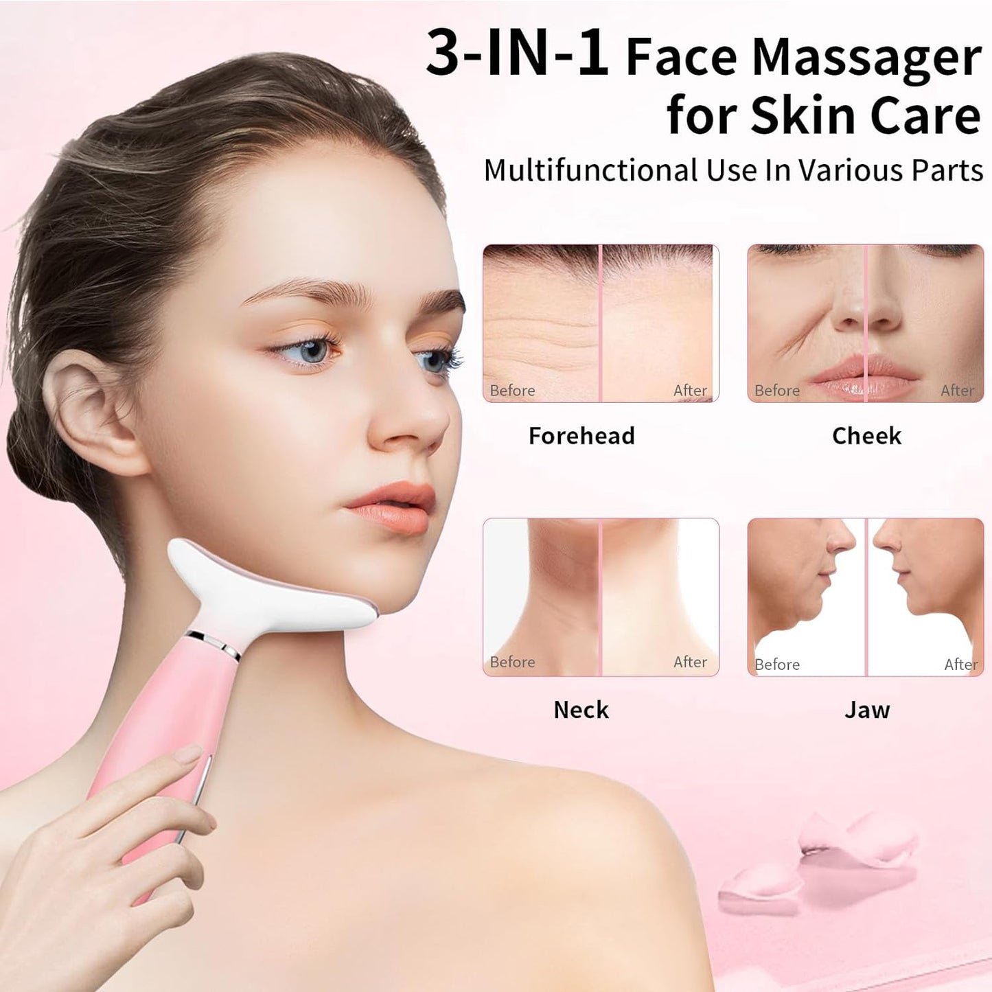 3-in-1 Facial Massager - Portable Heated Neck and Face Sculpting Tool