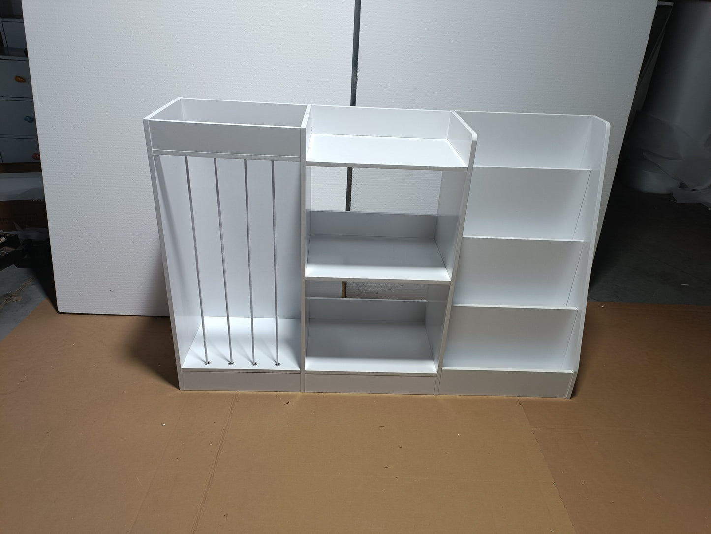 3-in-1 Kids Bookshelf and Toy Storage - White