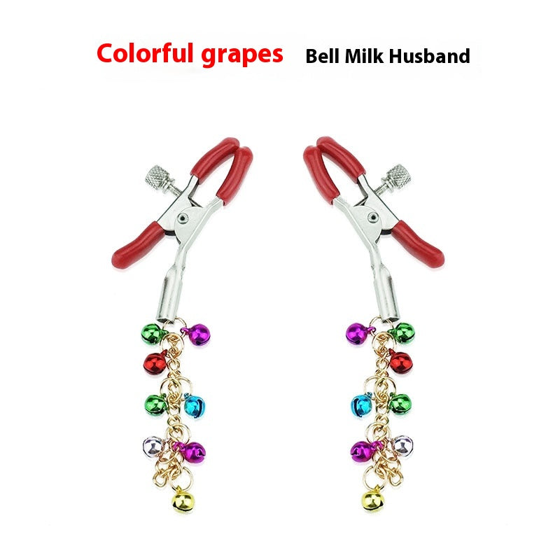 Colorful Gold Bell Nipple Clamps - Couple Adult Intimate Jewelry