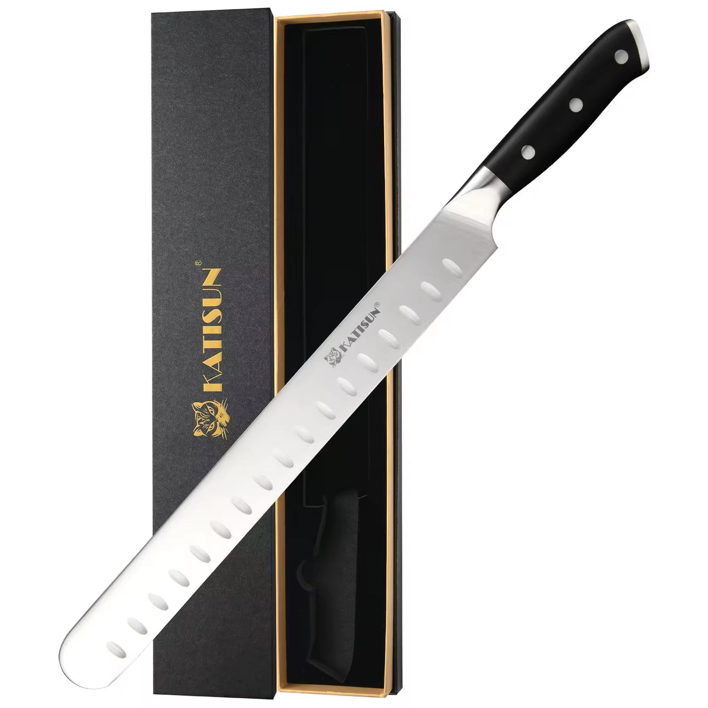 10-Inch Carbon Steel Chef Knife with Triple Rivet Handle
